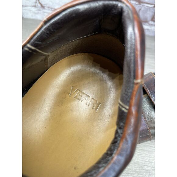 Bruno Verri Brown Leather Metallic Fashion Shoes Sneakers Men Sz 42EU/9M US main image 15
